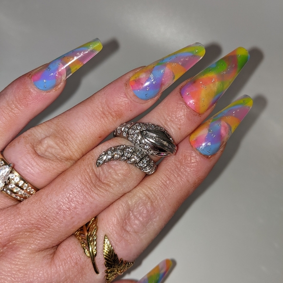 Snake Bypass Design Sterling Silver Ring - Picture 2 of 11